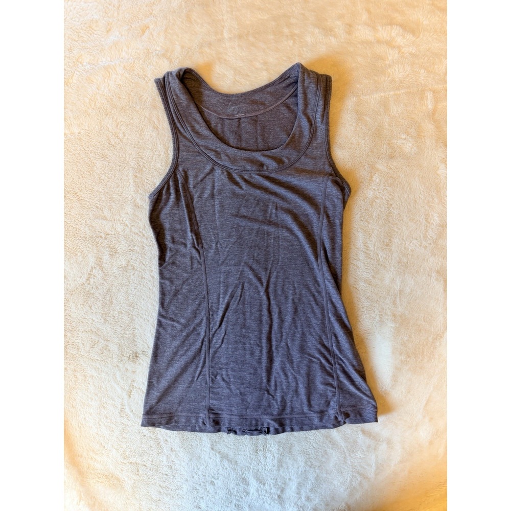 Lululemon Womens Size 4 Gray Ruffle Back Pocket Activewear Tank Top